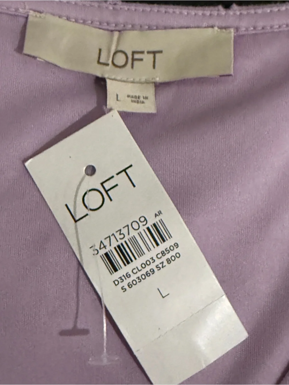 LOFT Lavender Eyelet Tiered Dress women’s Size Large - Picture 2 of 5